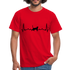 Katzen Liebhaber Shirt Katze EKG Herzschlag T-Shirt - Rot