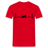 Katzen Liebhaber Shirt Katze EKG Herzschlag T-Shirt - Rot