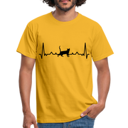 Katzen Liebhaber Shirt Katze EKG Herzschlag T-Shirt - Gelb