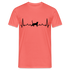 Katzen Liebhaber Shirt Katze EKG Herzschlag T-Shirt - Koralle