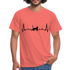 Katzen Liebhaber Shirt Katze EKG Herzschlag T-Shirt - Koralle