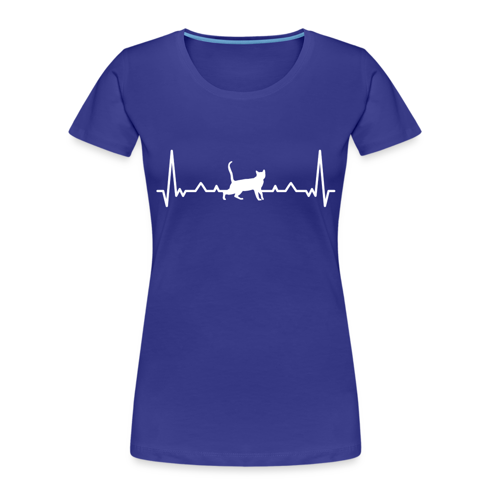 Katzen Liebhaber Shirt Katze EKG Herzschlag Frauen Premium T-Shirt - Königsblau