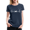 Katzen Liebhaber Shirt Katze EKG Herzschlag Frauen Premium T-Shirt - Navy