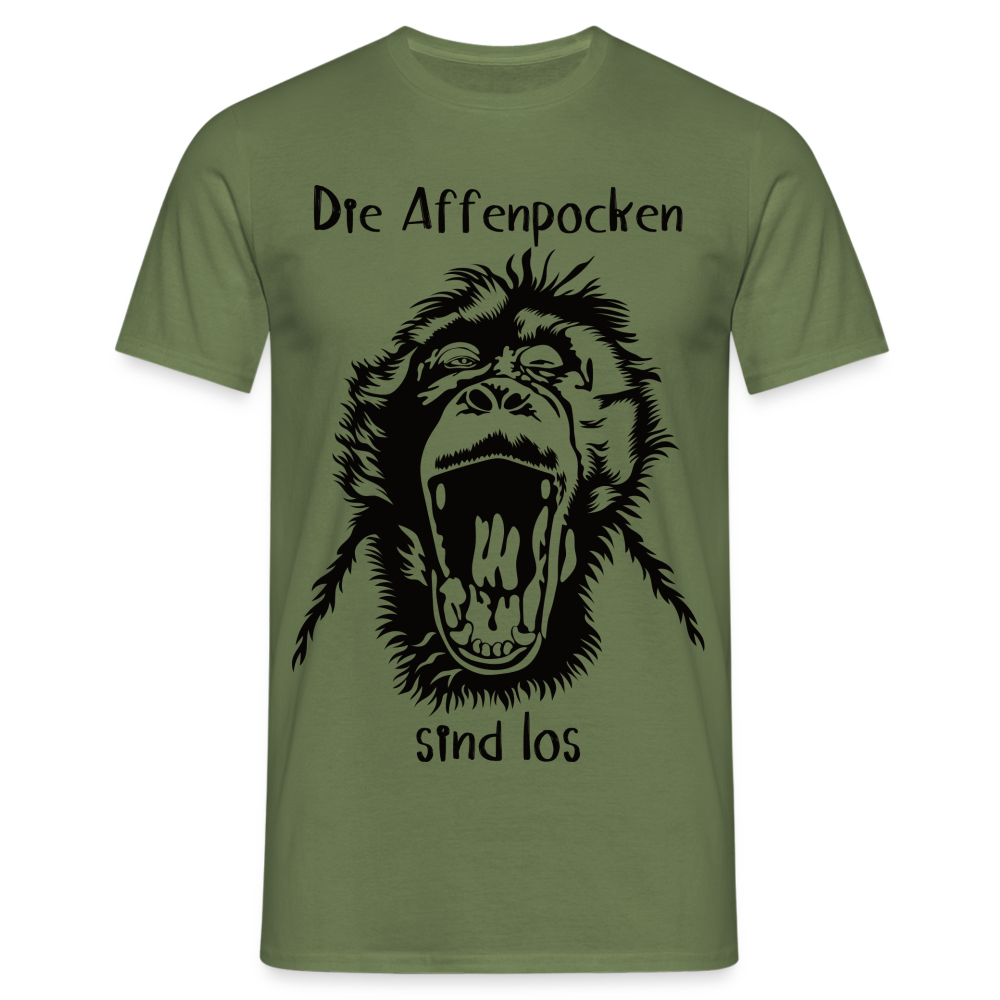 Affenpocken Shirt die Affenpocken sind los Lustiges Sarkasmus T-Shirt - Militärgrün