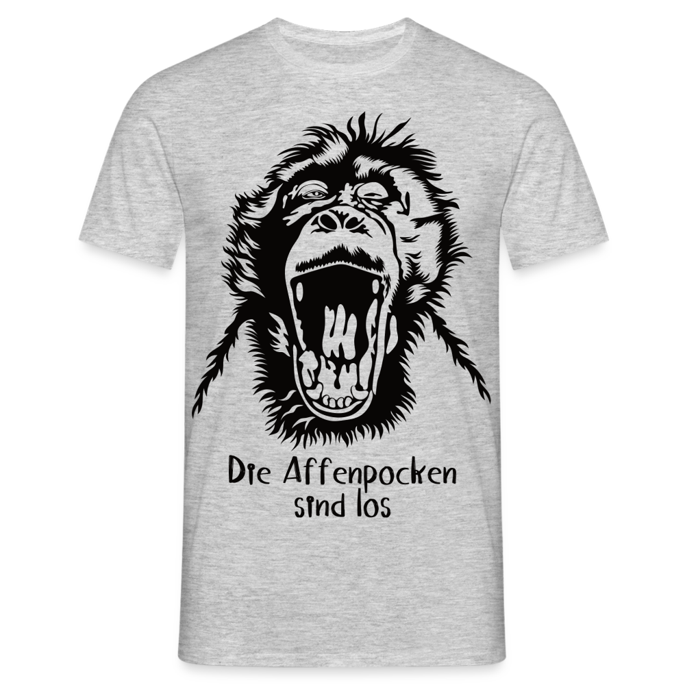 Affenpocken Shirt die Affenpocken sind los Lustiges Sarkasmus T-Shirt - Grau meliert