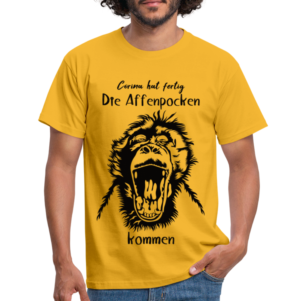 Affenpocken Shirt Corina hat fertig die Affenpocken kommen Lustiges Sarkasmus T-Shirt - Gelb