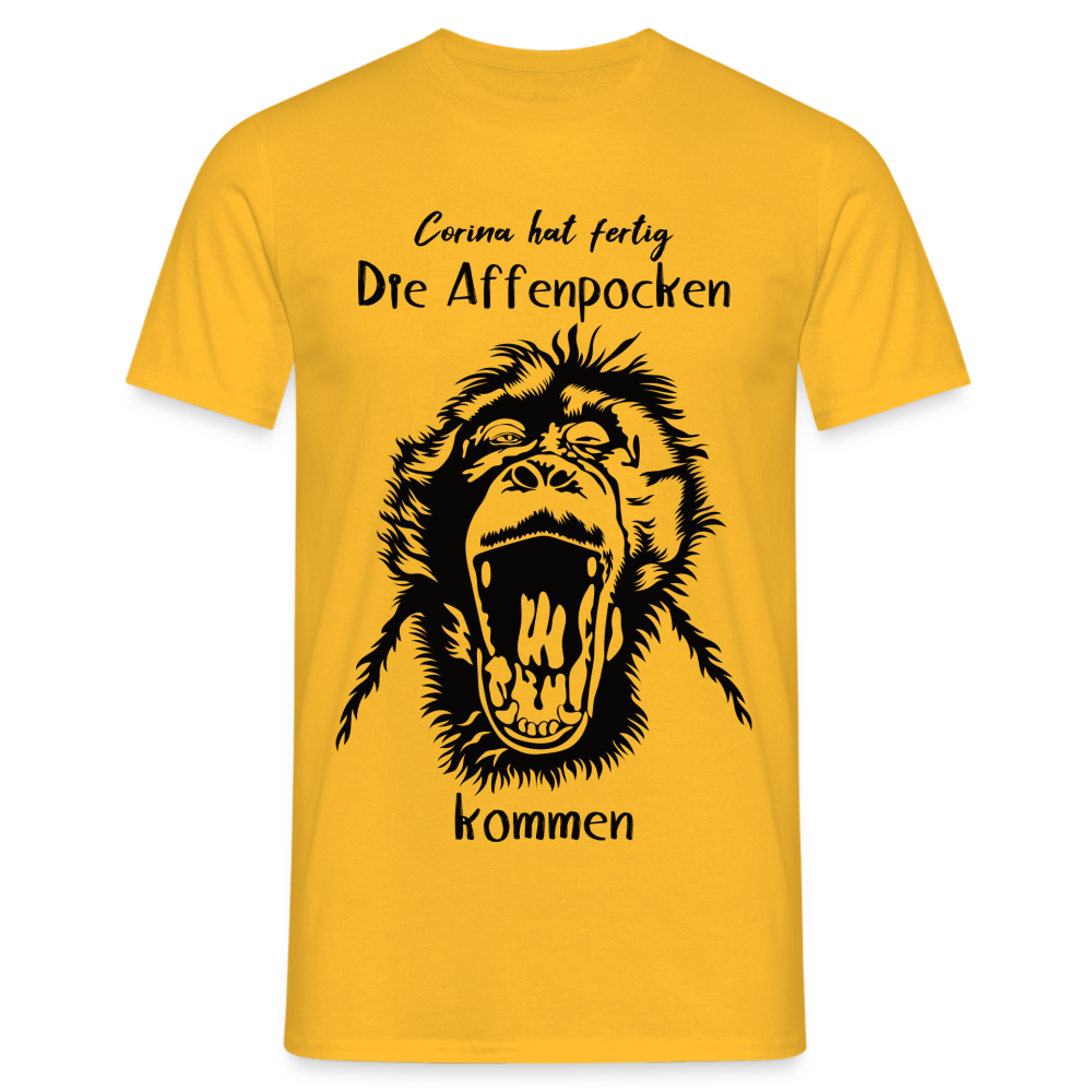 Affenpocken Shirt Corina hat fertig die Affenpocken kommen Lustiges Sarkasmus T-Shirt - Gelb