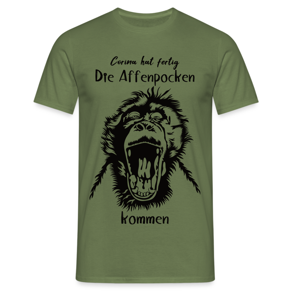 Affenpocken Shirt Corina hat fertig die Affenpocken kommen Lustiges Sarkasmus T-Shirt - Militärgrün