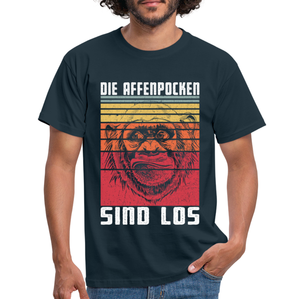 Affenpocken Shirt die Affenpocken sind los Lustiges Sarkasmus T-Shirt - Navy