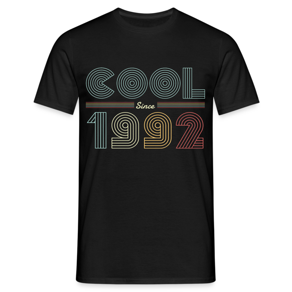 Geburtstags Shirt 1992 Retro Cool since 1992 Geschenk T-Shirt - Schwarz