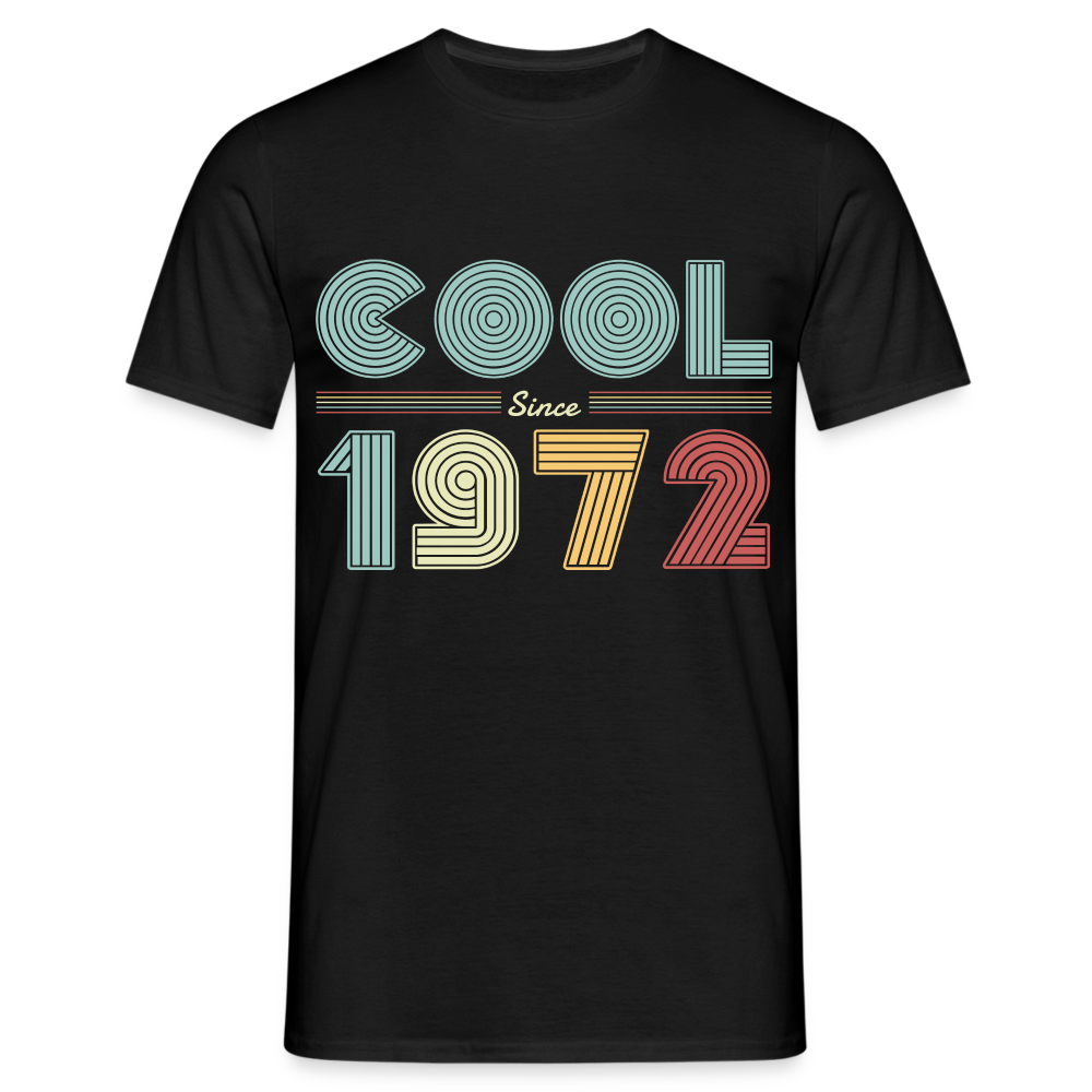 Geburtstags Shirt 1972 Retro Cool since 1972 Geschenk T-Shirt - Schwarz