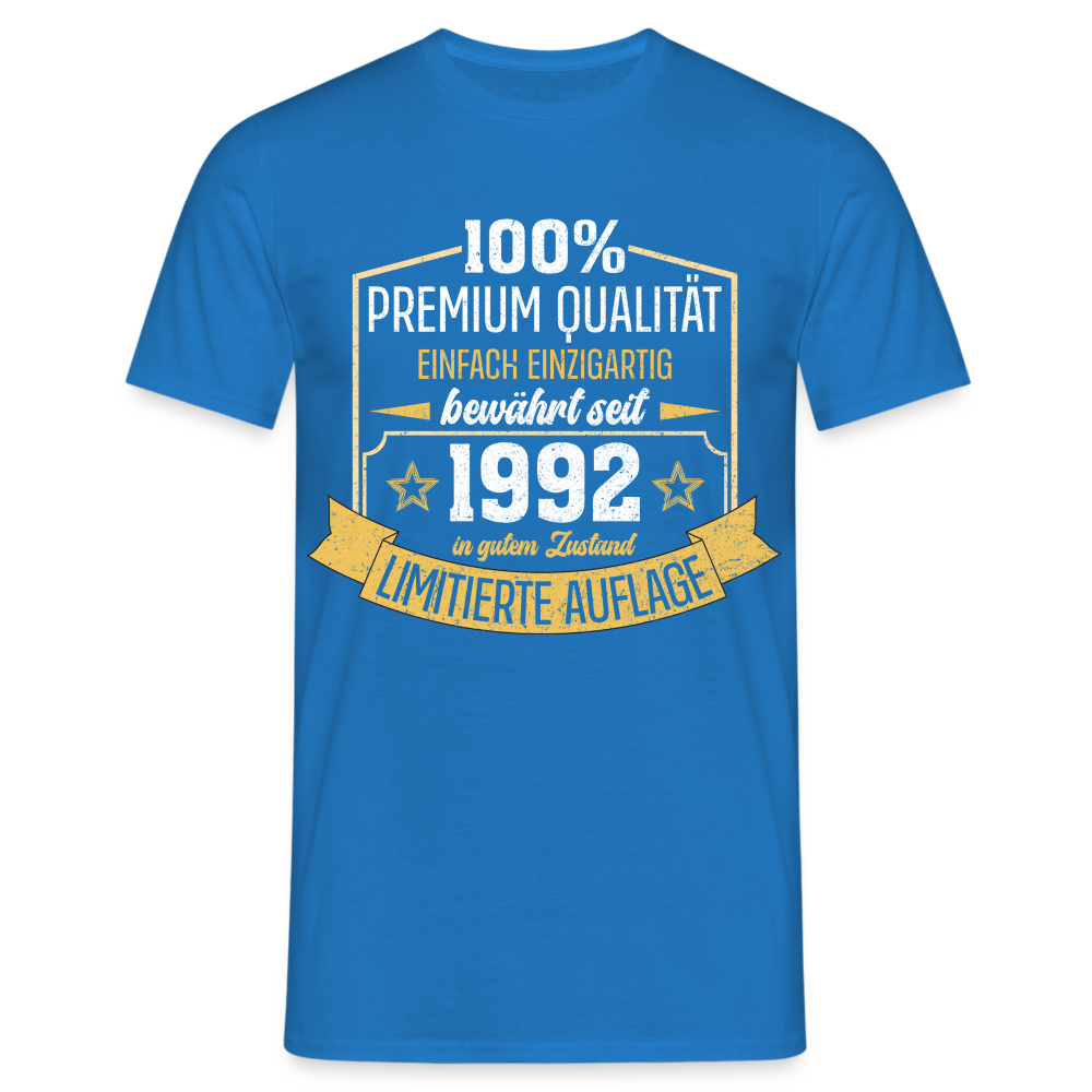 1992 Geburtstags Shirt Limitierte Auflage Jahrgang 1992 Geschenk T-Shirt - Royalblau
