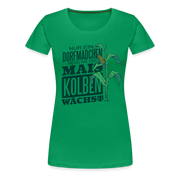 Dorfmädchen Shirt Nur ein Dörfmädchen weiss wie der Maiskolben wächst Premium T-Shirt - Kelly Green