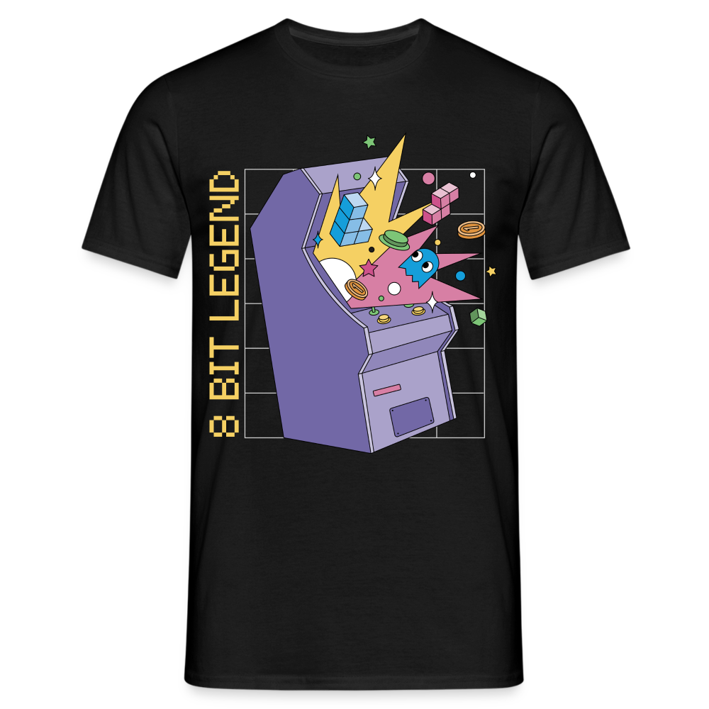 Retro Computerspiele Shirt 8 Bit Legende T-Shirt - Schwarz