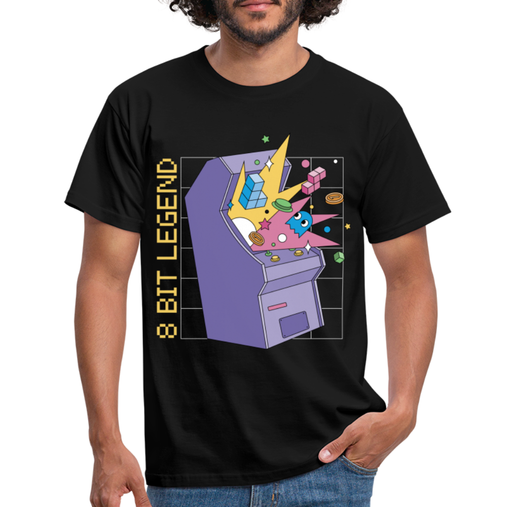 Retro Computerspiele Shirt 8 Bit Legende T-Shirt - Schwarz