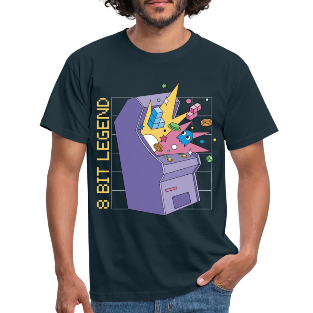 Retro Computerspiele Shirt 8 Bit Legende T-Shirt - Navy