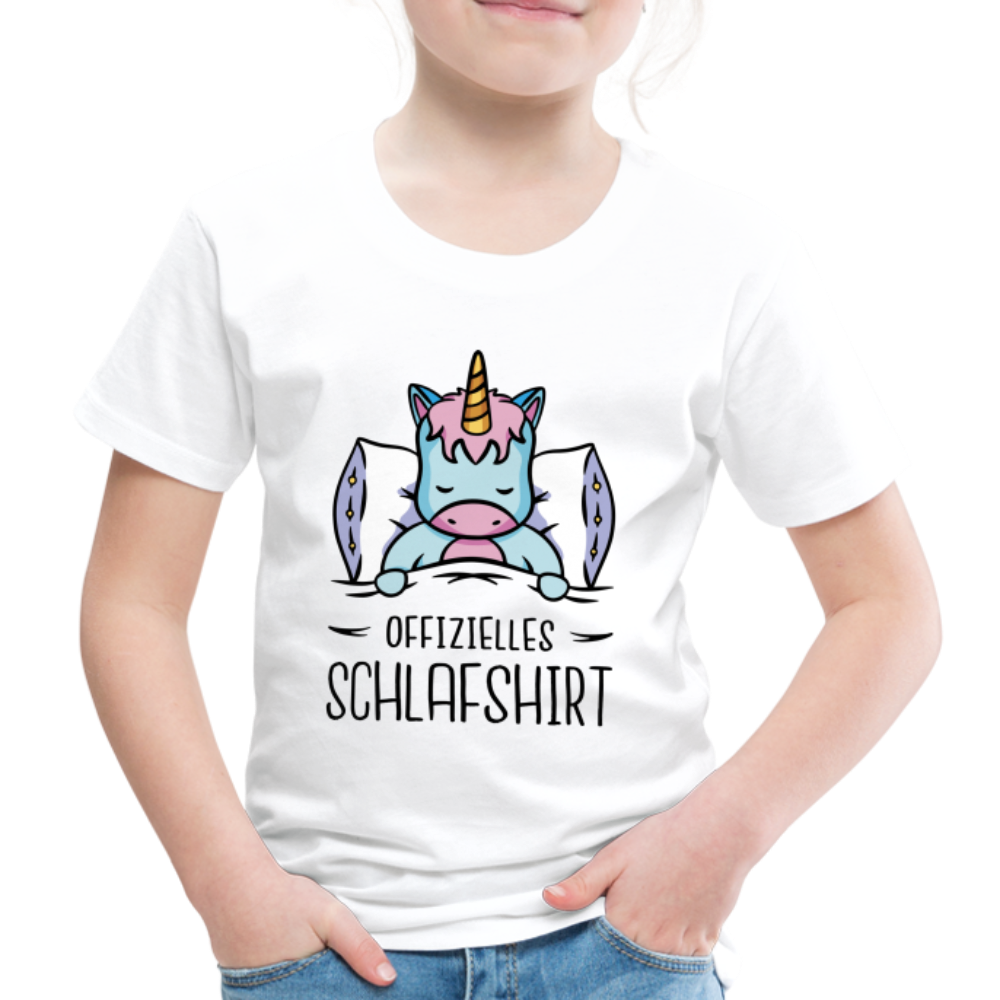 Einhorn offizielles Schlafshirt Lustiges Kinder Premium T-Shirt - Weiß