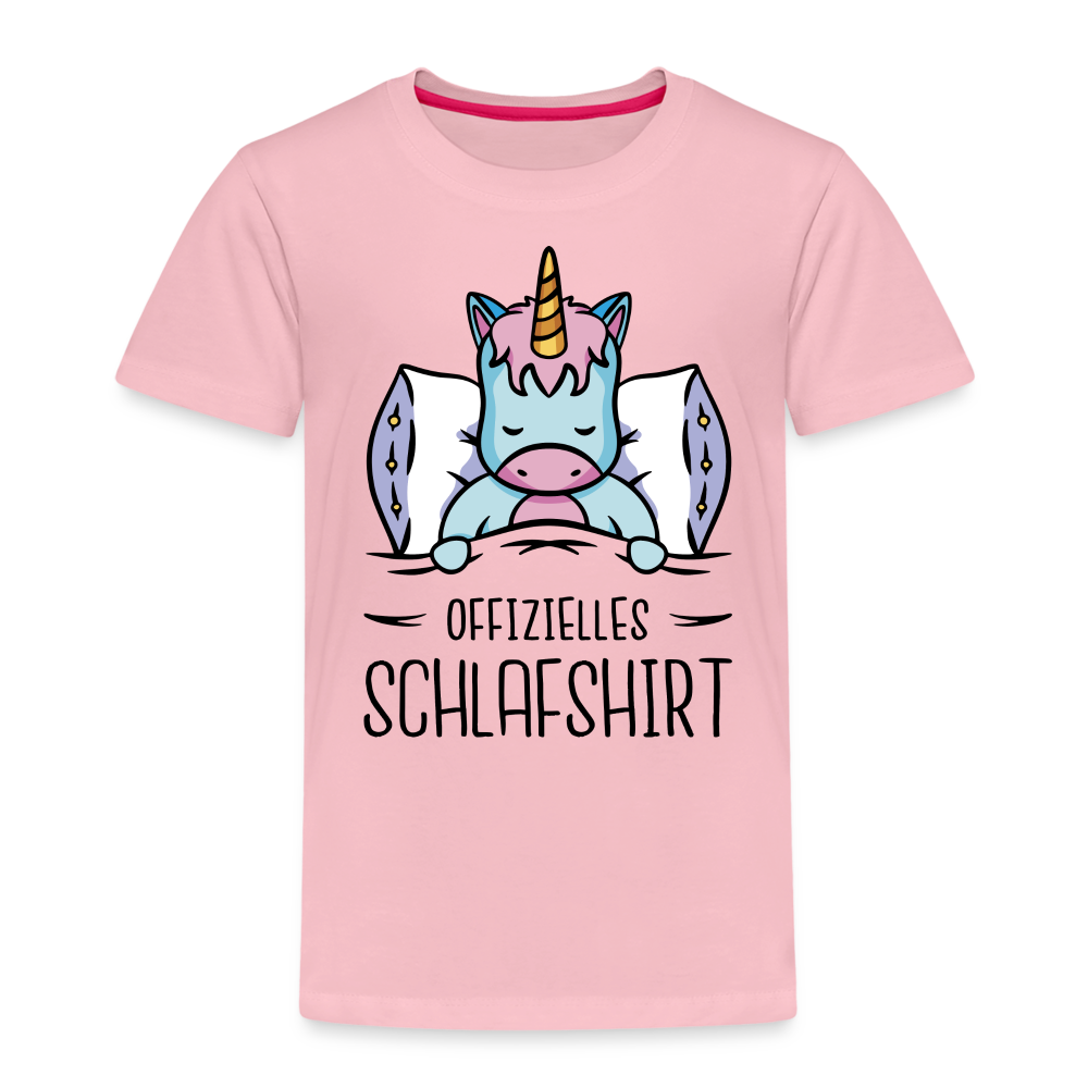 Einhorn offizielles Schlafshirt Lustiges Kinder Premium T-Shirt - Hellrosa