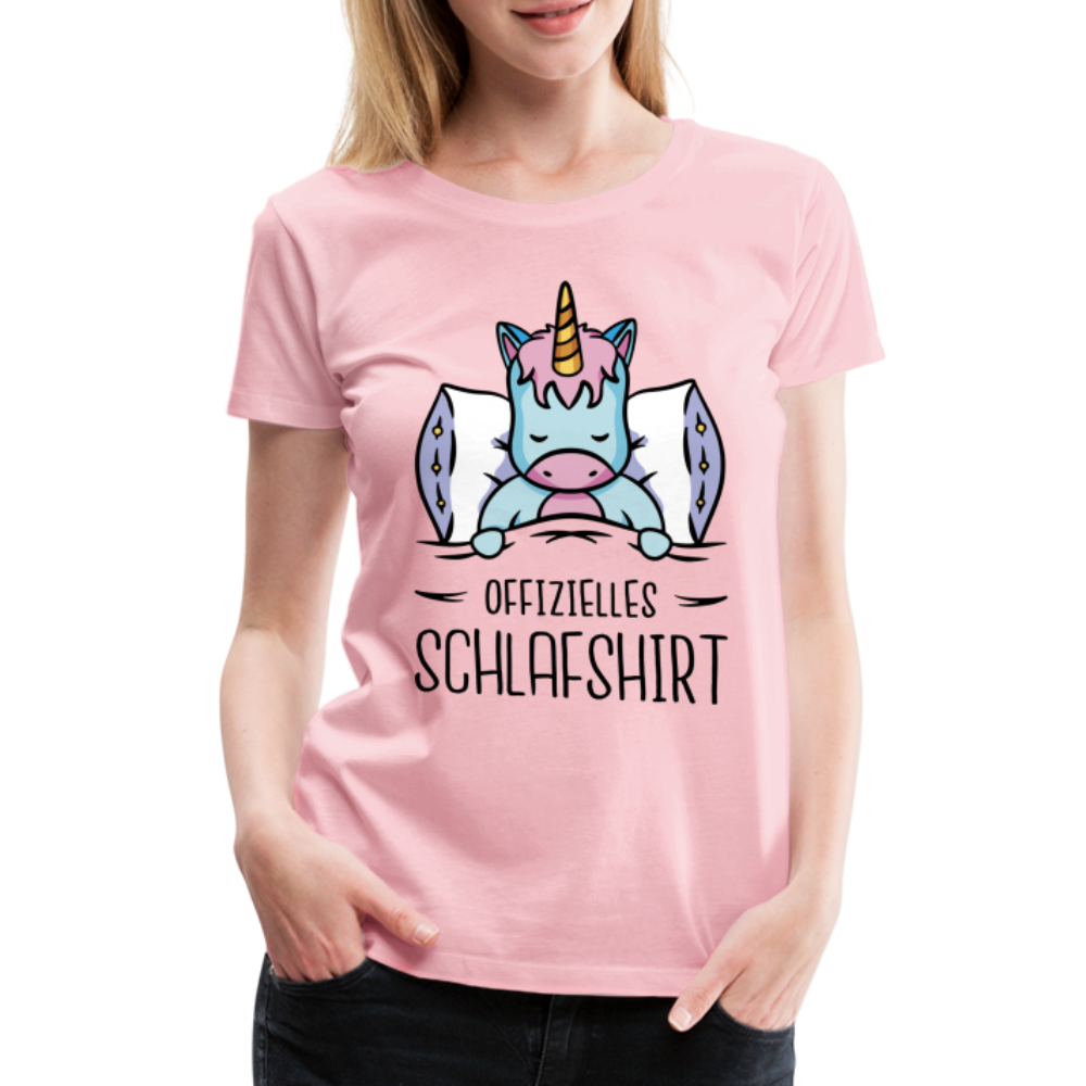 Einhorn offizielles Schlafshirt Lustiges Premium T-Shirt - Hellrosa