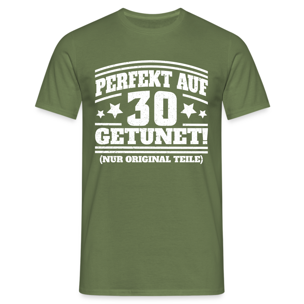 30. Geburtstags Shirt Perfekt auf 30 getunet Original Teile Geschenk T-Shirt - Militärgrün