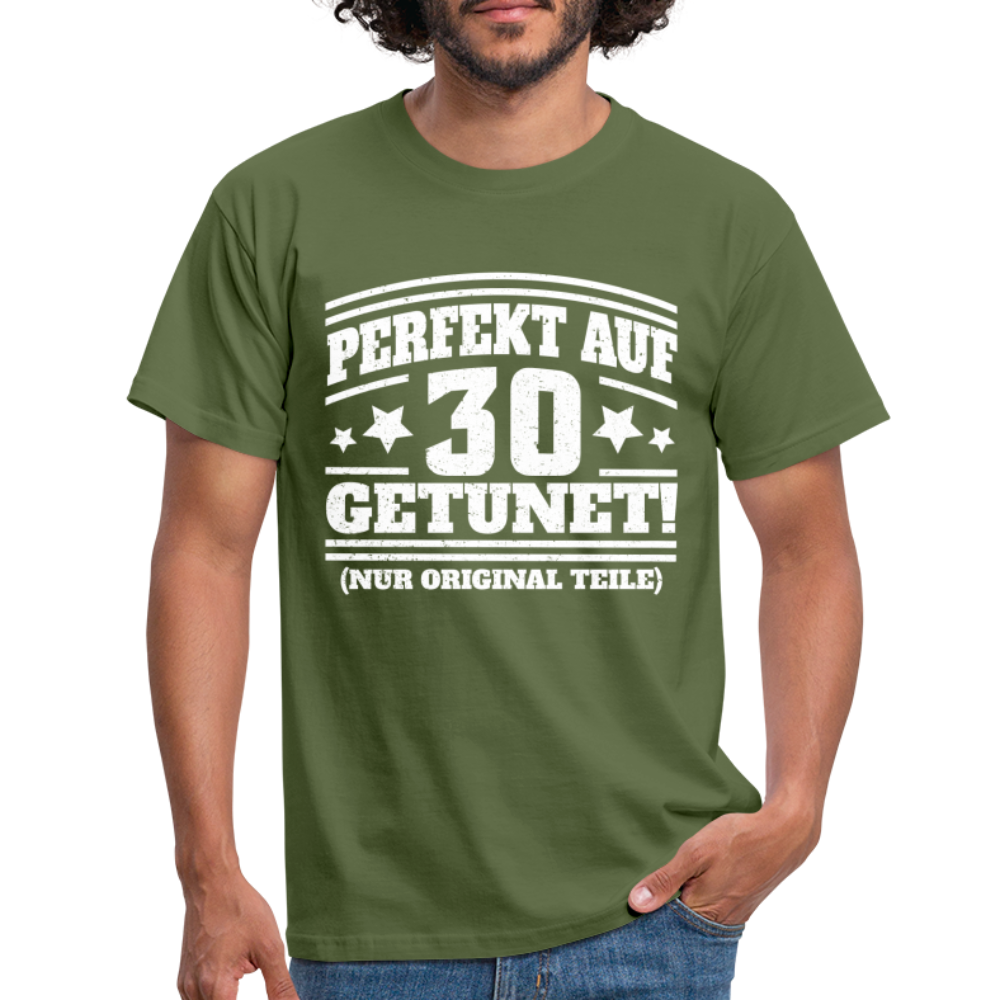 30. Geburtstags Shirt Perfekt auf 30 getunet Original Teile Geschenk T-Shirt - Militärgrün