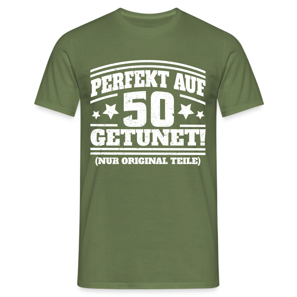 50. Geburtstags Shirt Perfekt auf 50 getunet Original Teile Geschenk T-Shirt - Militärgrün