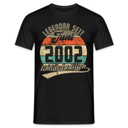 20. Geburtstags Shirt Legendär seit JUNI 2002 Geschenkidee Geschenk T-Shirt - Schwarz