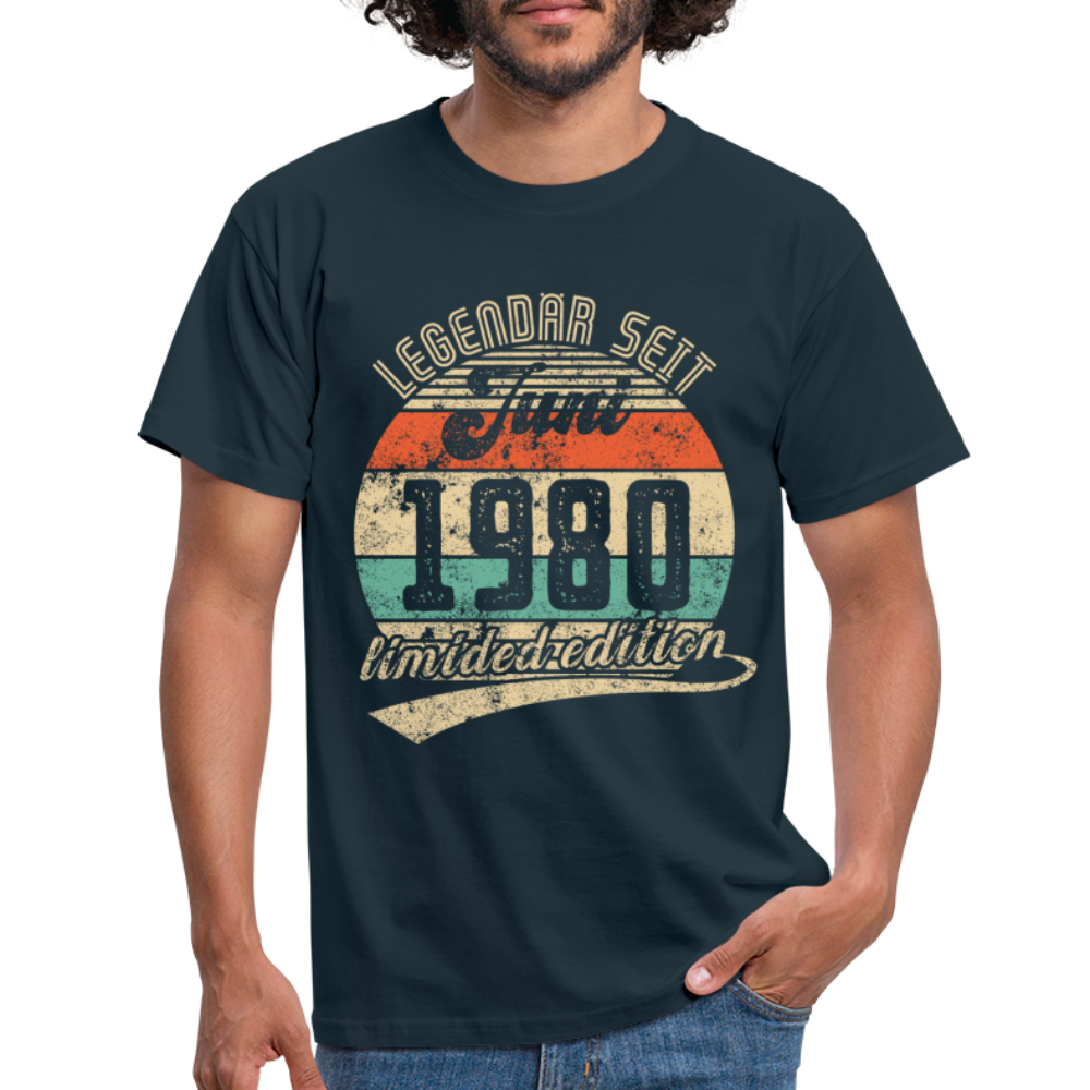 1980 Geburtstags Shirt Legendär seit JUNI 1980 Geschenkidee Geschenk T-Shirt - Navy