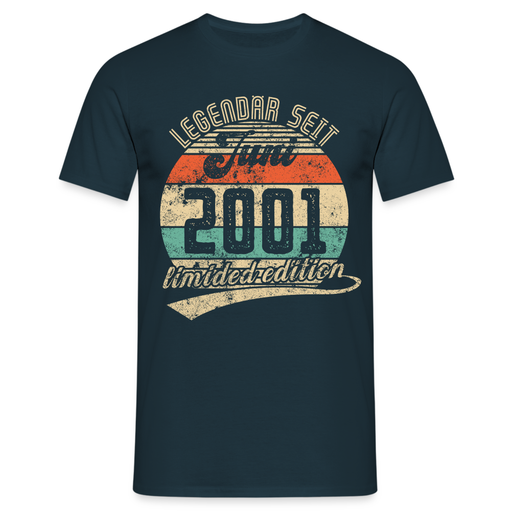 2001 Geburtstags Shirt Legendär seit JUNI 2001 Geschenkidee Geschenk T-Shirt - Navy
