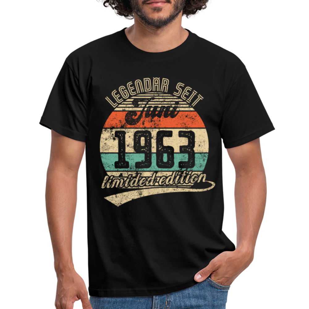 1963 Geburtstags Shirt Legendär seit JUNI 1963 Geschenkidee Geschenk T-Shirt - Schwarz