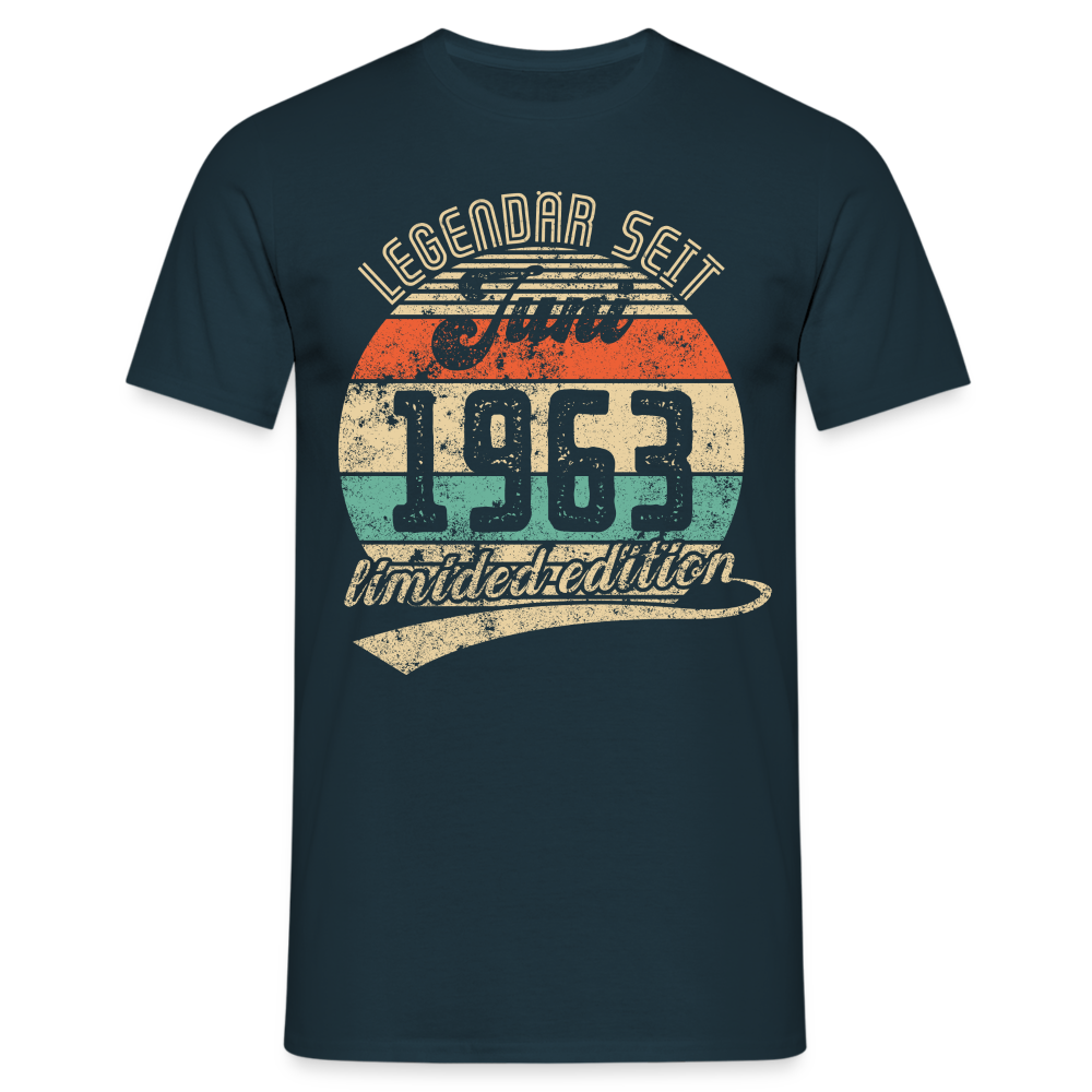 1963 Geburtstags Shirt Legendär seit JUNI 1963 Geschenkidee Geschenk T-Shirt - Navy