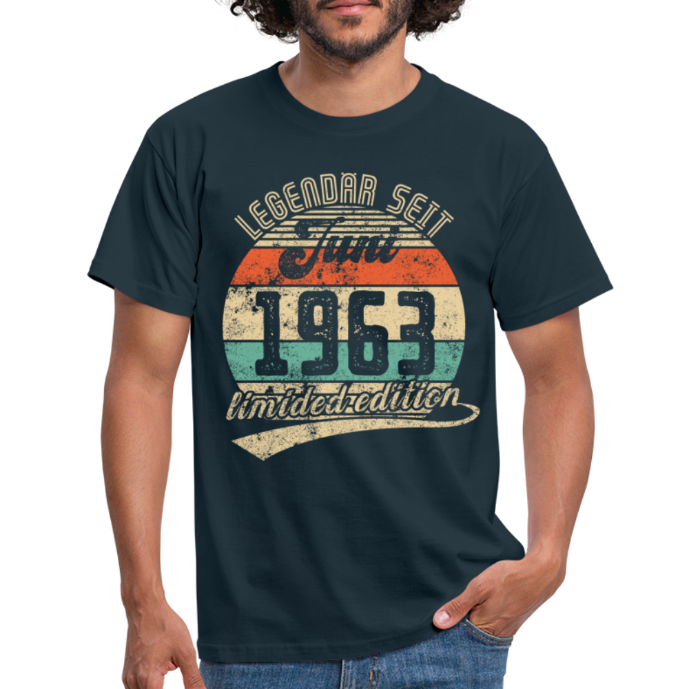 1963 Geburtstags Shirt Legendär seit JUNI 1963 Geschenkidee Geschenk T-Shirt - Navy