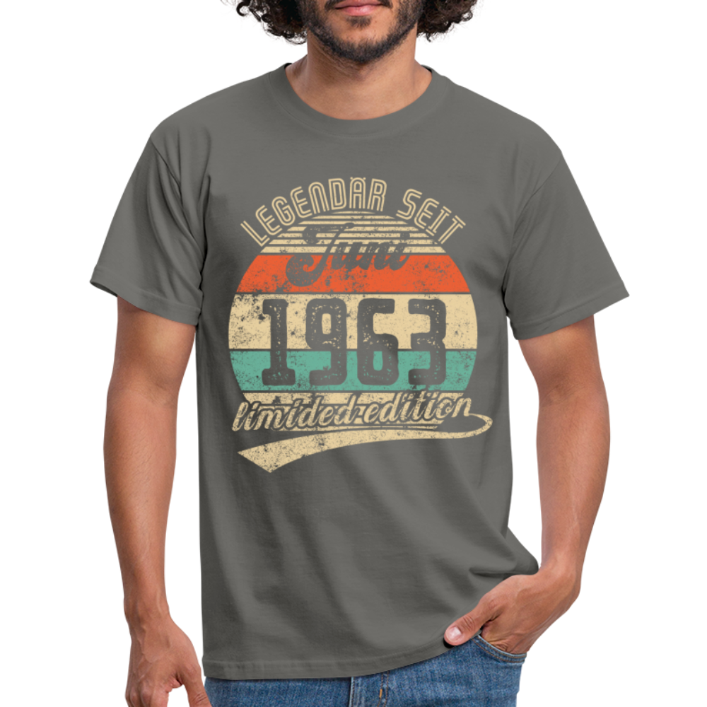 1963 Geburtstags Shirt Legendär seit JUNI 1963 Geschenkidee Geschenk T-Shirt - Graphit