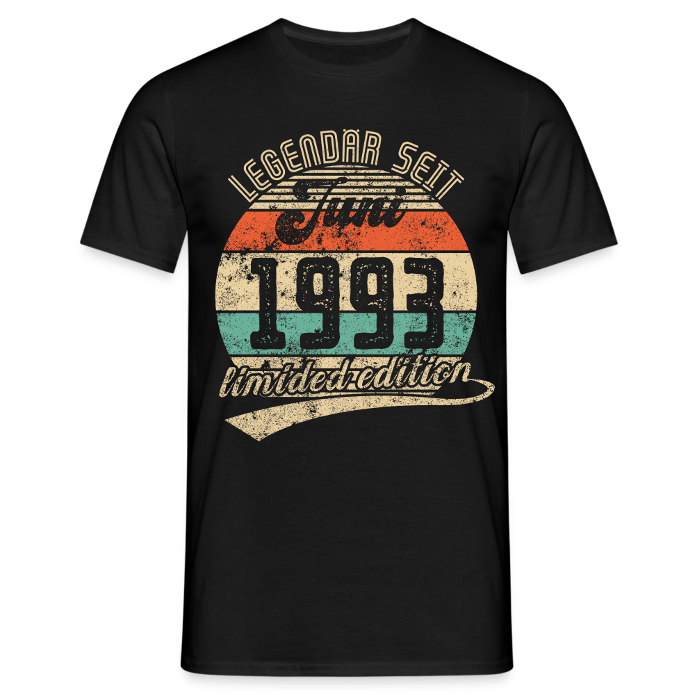 1993 Geburtstags Shirt Legendär seit JUNI 1993 Geschenkidee Geschenk T-Shirt - Schwarz