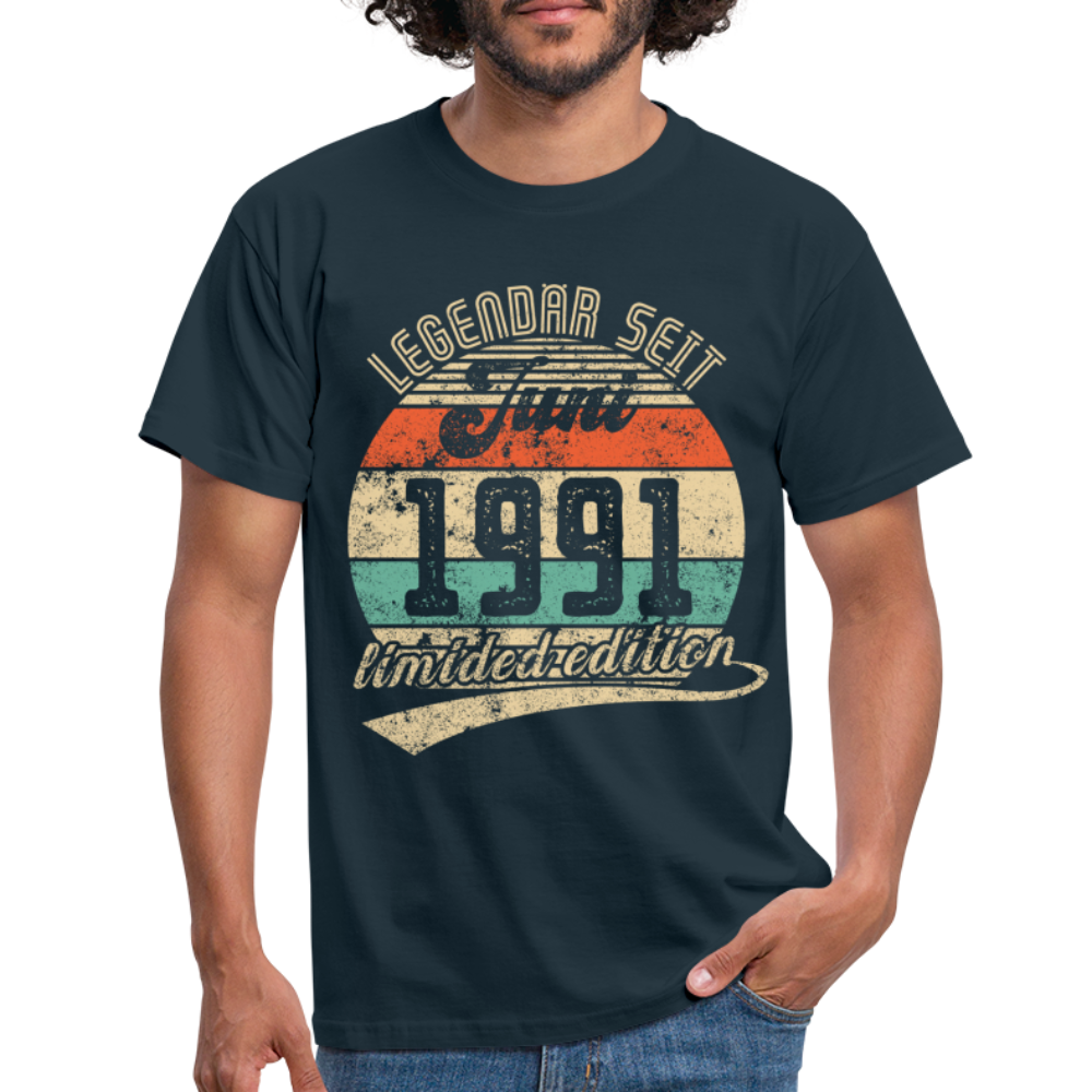 1991 Geburtstags Shirt Legendär seit JUNI 1991 Geschenkidee Geschenk T-Shirt - Navy