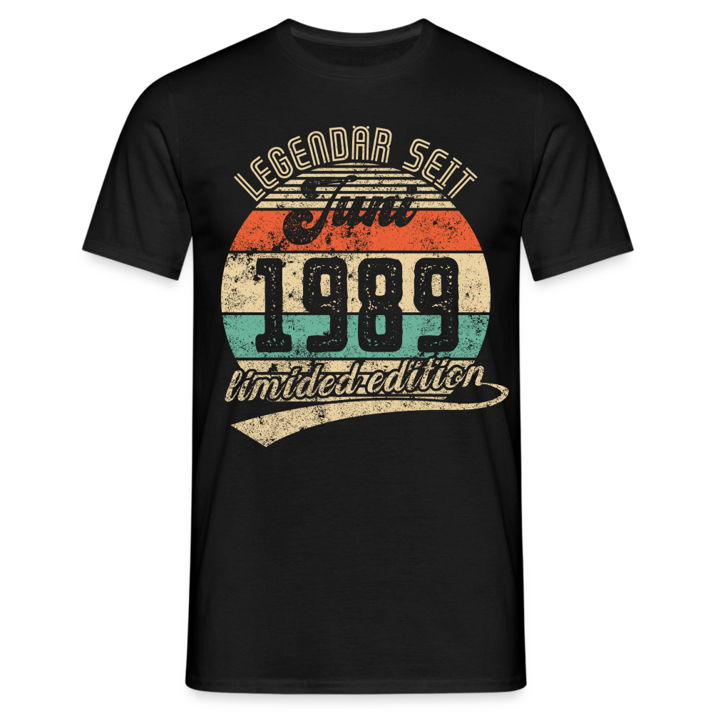 1989 Geburtstags Shirt Legendär seit JUNI 1989 Geschenkidee Geschenk T-Shirt - Schwarz
