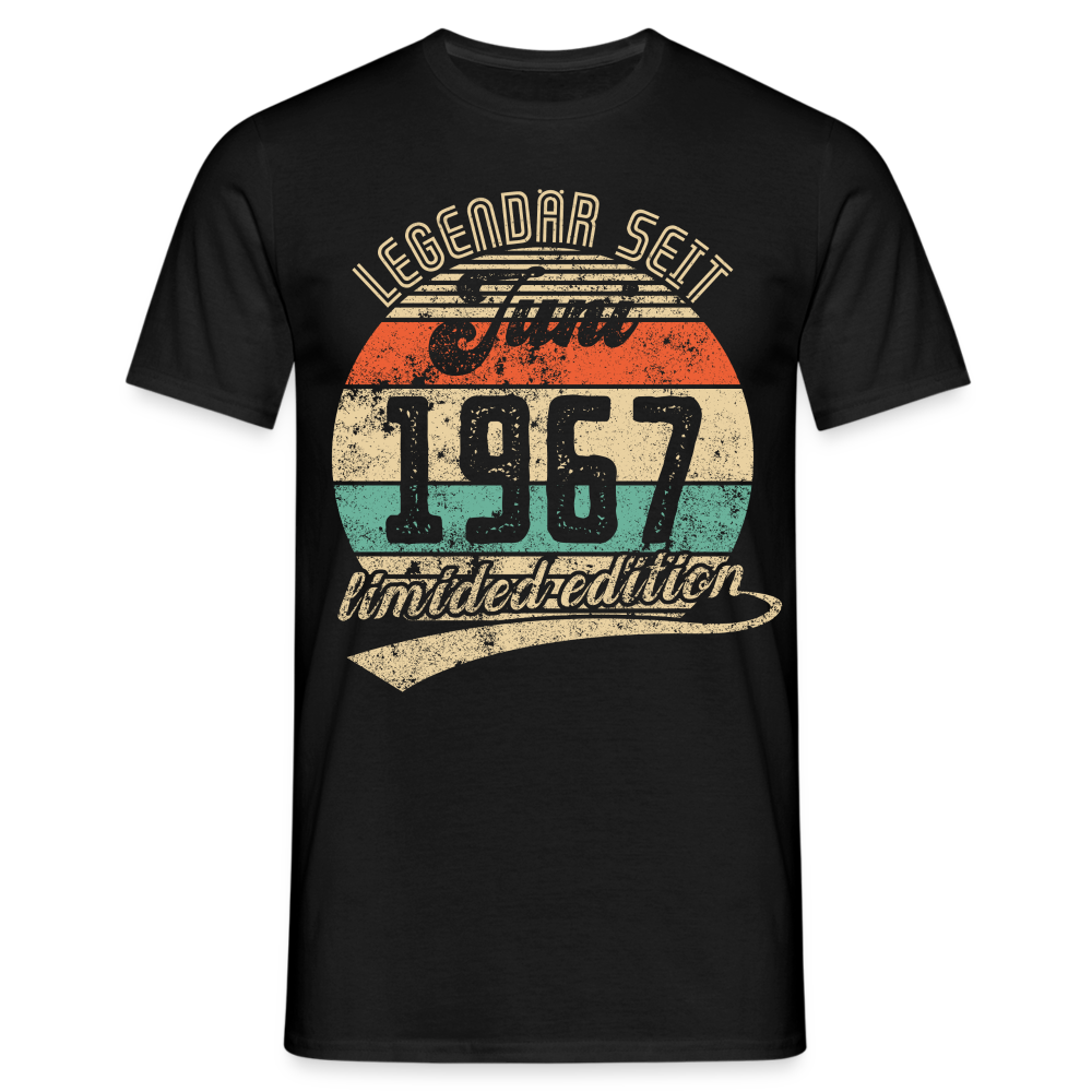 1967 Geburtstags Shirt Legendär seit JUNI 1967 Geschenkidee Geschenk T-Shirt - Schwarz