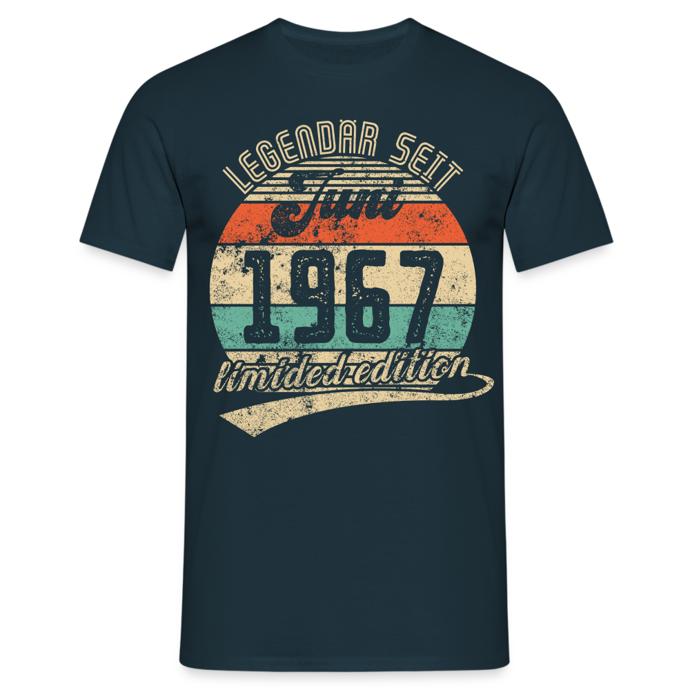 1967 Geburtstags Shirt Legendär seit JUNI 1967 Geschenkidee Geschenk T-Shirt - Navy