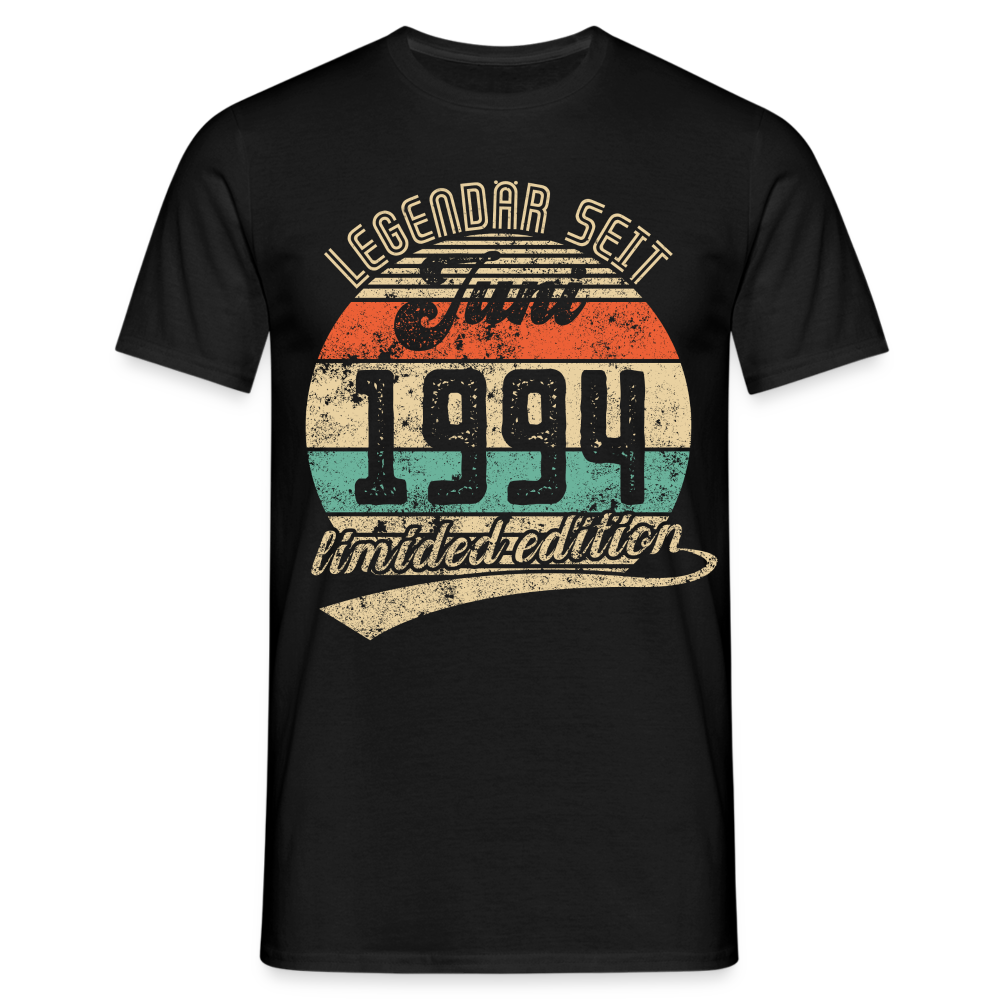 1994 Geburtstags Shirt Legendär seit JUNI 1994 Geschenkidee Geschenk T-Shirt - Schwarz