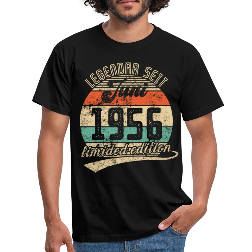 1956 Geburtstags Shirt Legendär seit JUNI 1956 Geschenkidee Geschenk T-Shirt - Schwarz