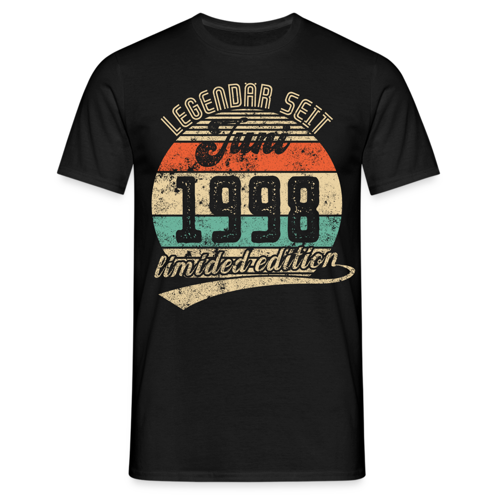 1998 Geburtstags Shirt Legendär seit JUNI 1998 Geschenkidee Geschenk T-Shirt - Schwarz