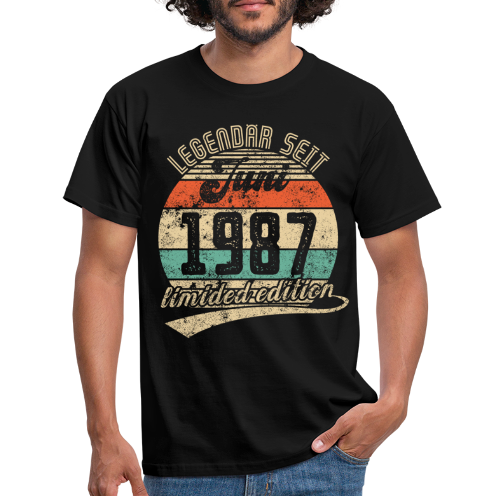 1987 Geburtstags Shirt Legendär seit JUNI 1987 Geschenkidee Geschenk T-Shirt - Schwarz