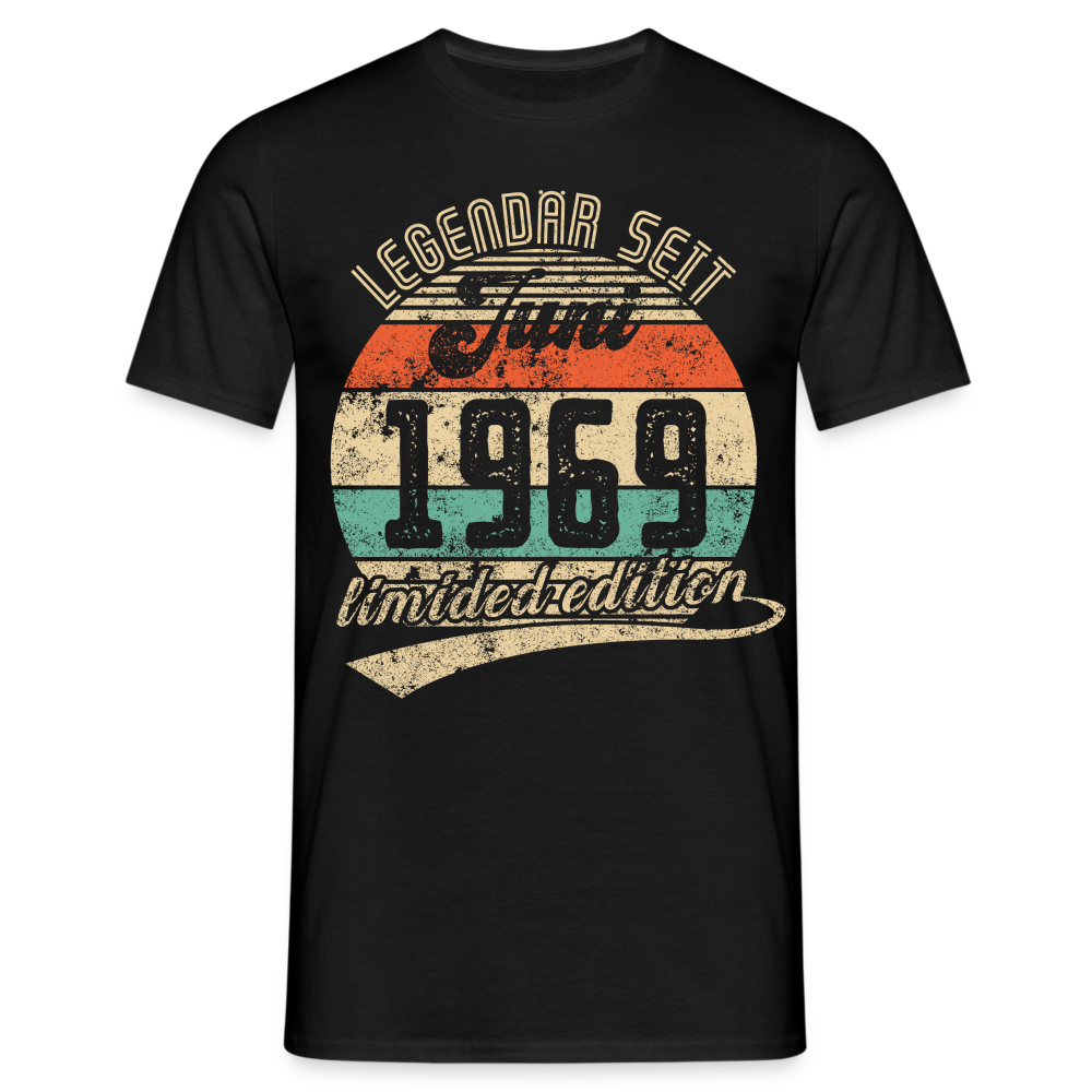 1969 Geburtstags Shirt Legendär seit JUNI 1969 Geschenkidee Geschenk T-Shirt - Schwarz