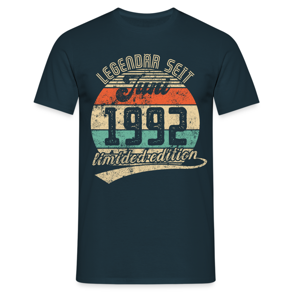 30. Geburtstags Shirt Legendär seit JUNI 1992 Geschenkidee Geschenk T-Shirt - Navy