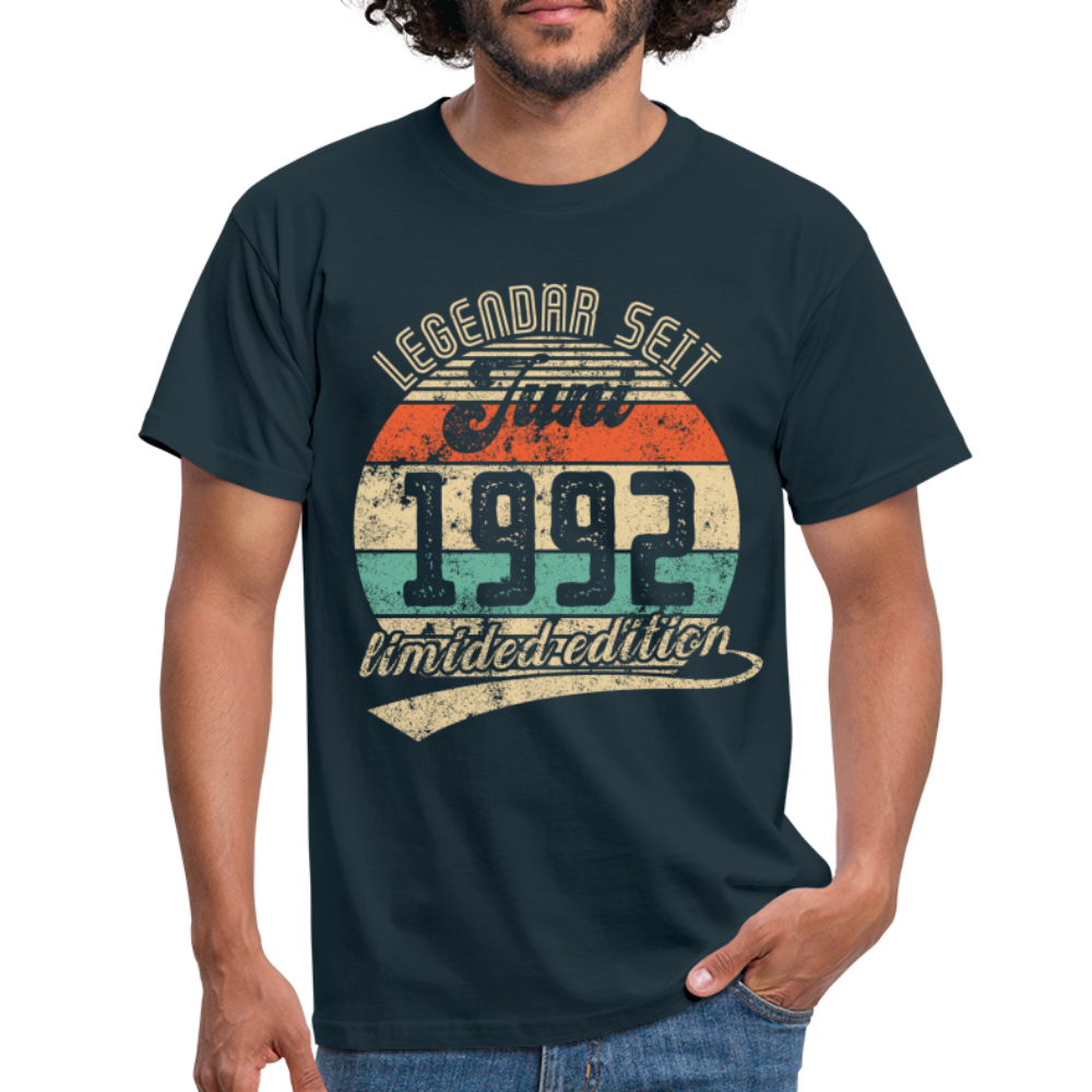 30. Geburtstags Shirt Legendär seit JUNI 1992 Geschenkidee Geschenk T-Shirt - Navy
