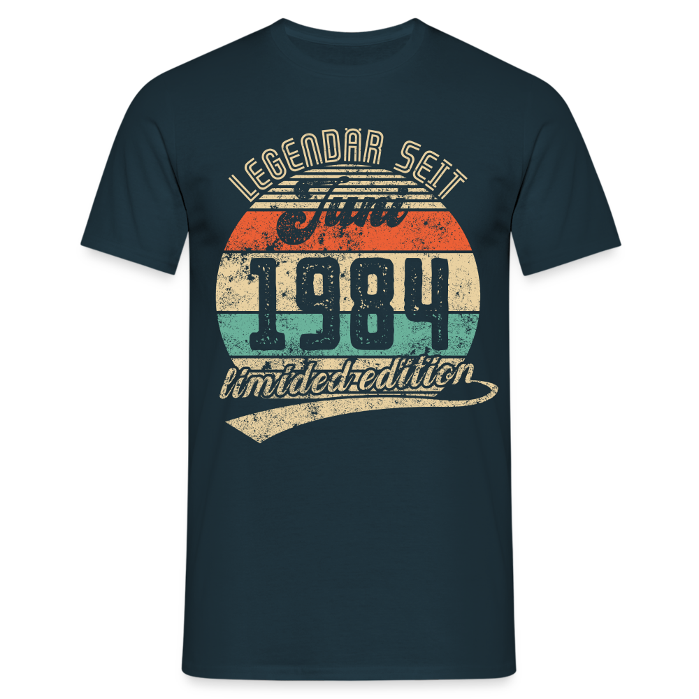 1984 Geburtstags Shirt Legendär seit JUNI 1984 Geschenkidee Geschenk T-Shirt - Navy