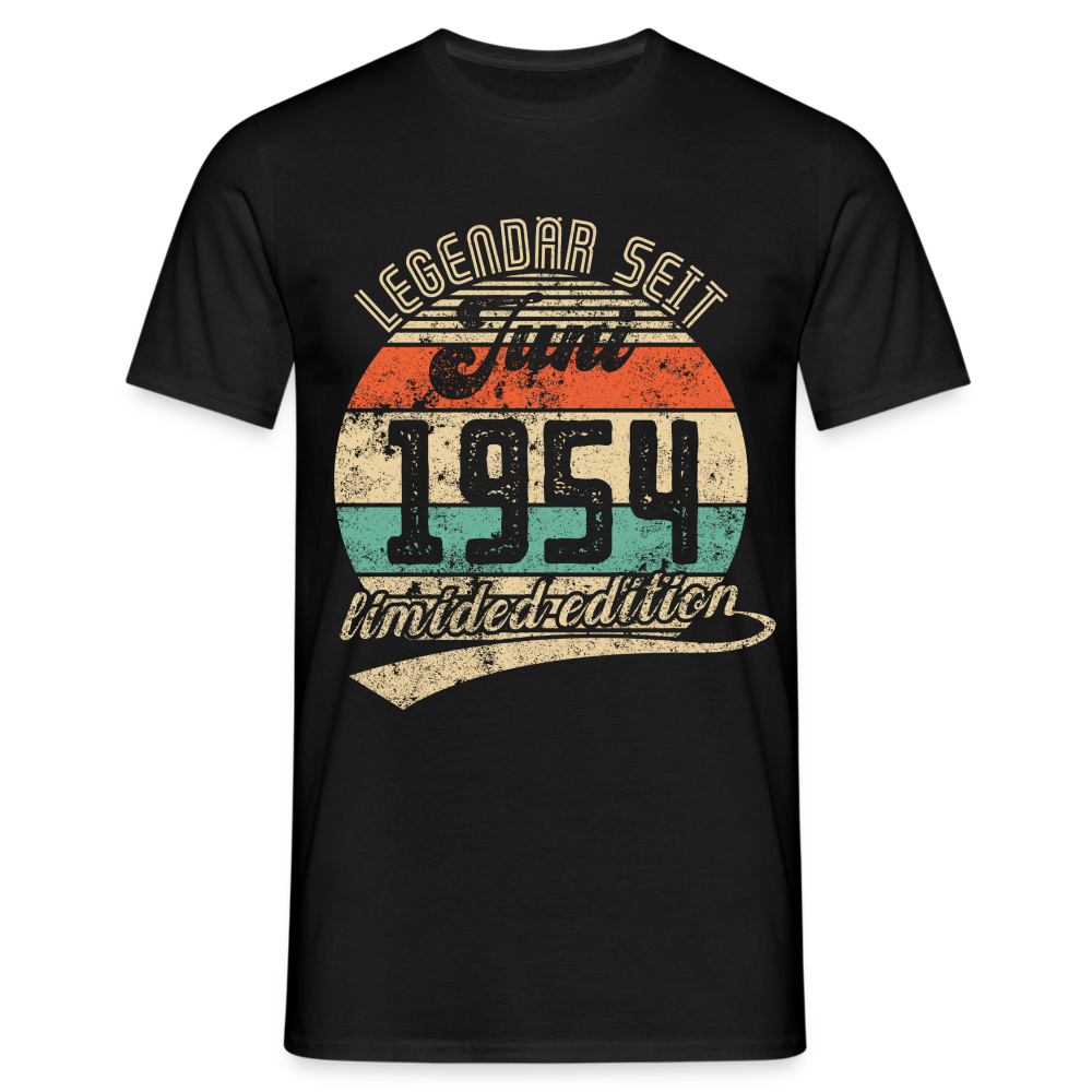 1954 Geburtstags Shirt Legendär seit JUNI 1954 Geschenkidee Geschenk T-Shirt - Schwarz