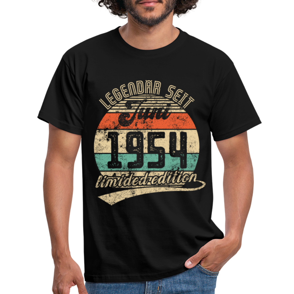 1954 Geburtstags Shirt Legendär seit JUNI 1954 Geschenkidee Geschenk T-Shirt - Schwarz