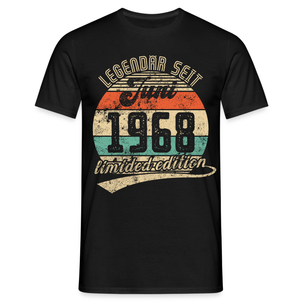 1968 Geburtstags Shirt Legendär seit JUNI 1968 Geschenkidee Geschenk T-Shirt - Schwarz