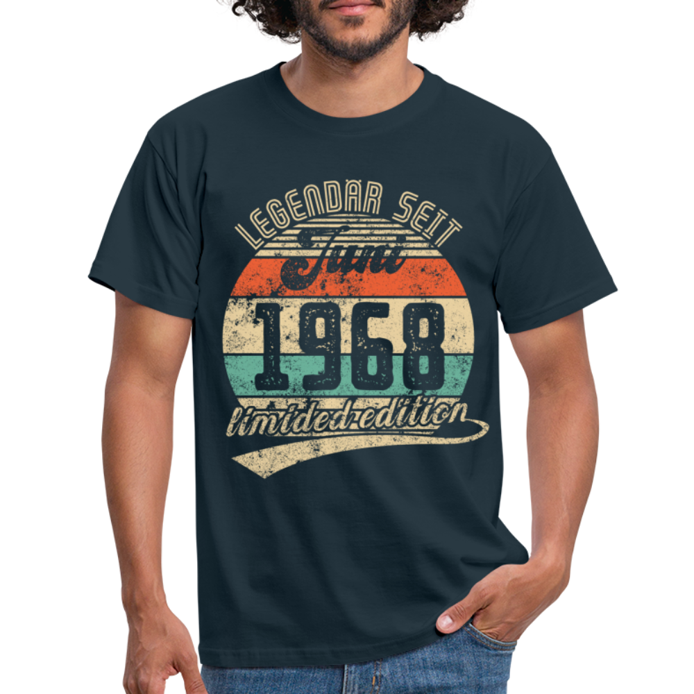 1968 Geburtstags Shirt Legendär seit JUNI 1968 Geschenkidee Geschenk T-Shirt - Navy
